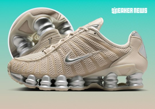 Cream And Metallic Silver Clash On The Nike Shox TL