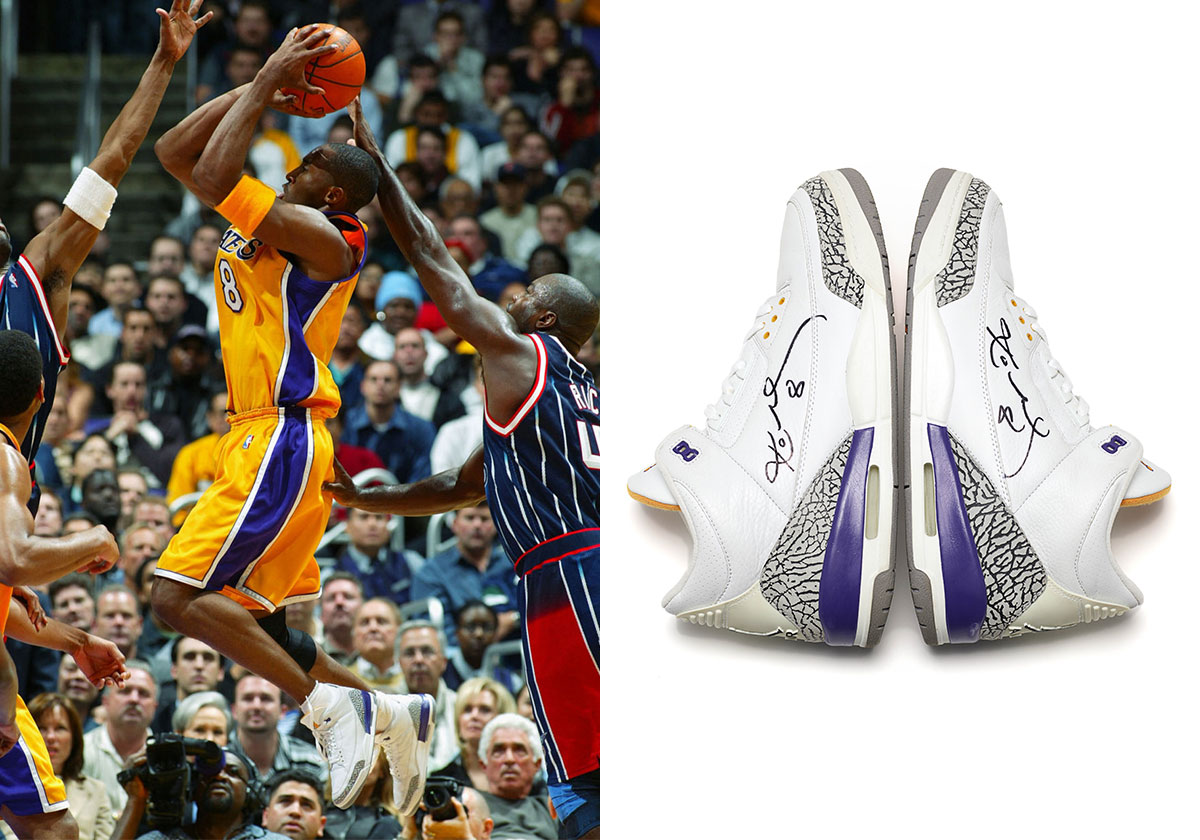 Kobe Bryant’s Game-Worn Air Jordan 3 PE From 2003 Is Up For Grabs