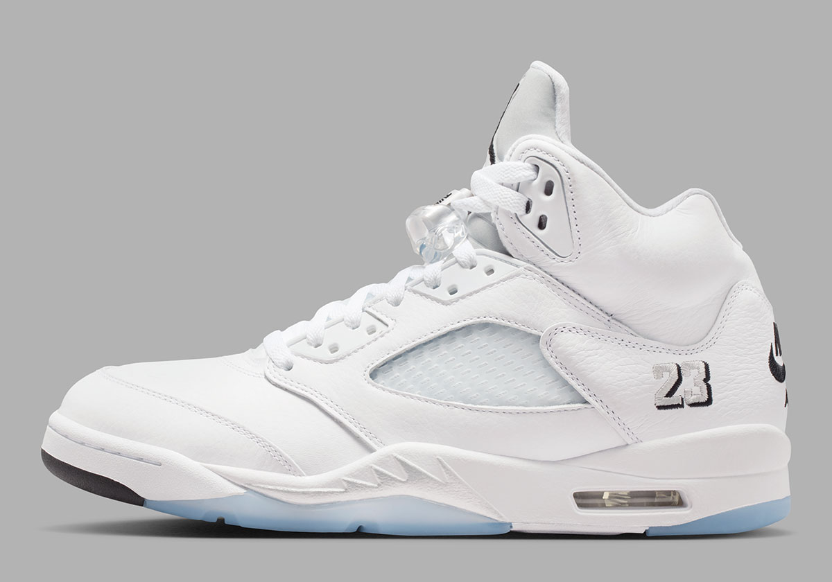 White Metallic Jordan 5s 1