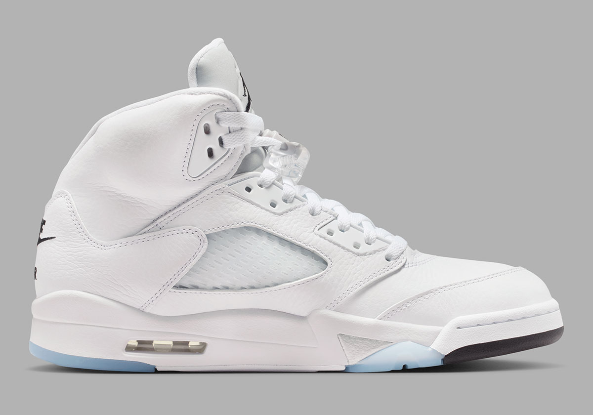White Metallic Jordan 5s 3