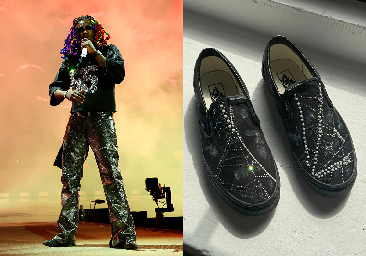 Young Thug Wears Custom Sp5der x Vans Slip-Ons By Mattias Gollin