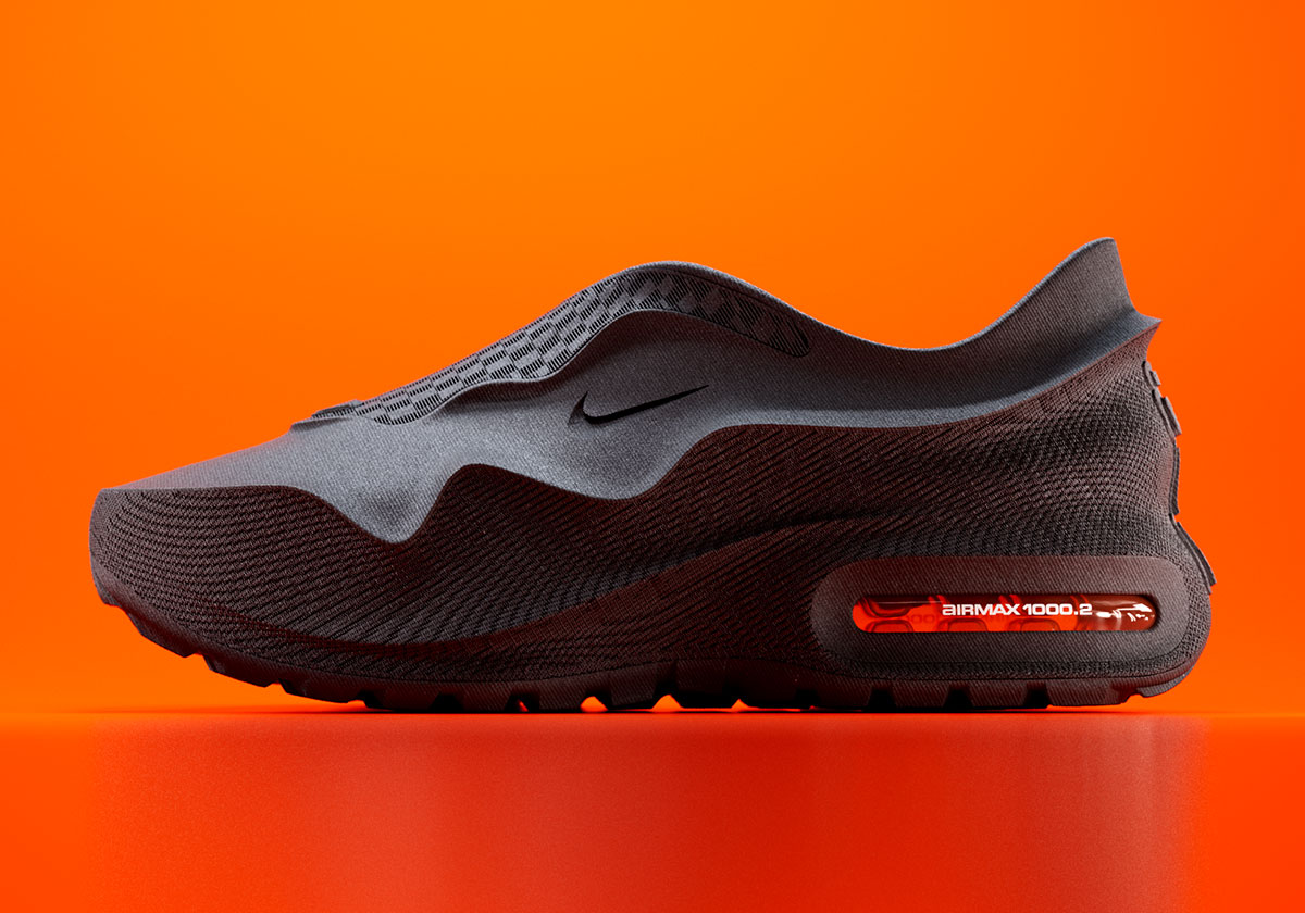 The Retooled Nike Air Max 1000.2 Arrives In "Black/Hyper Crimson"