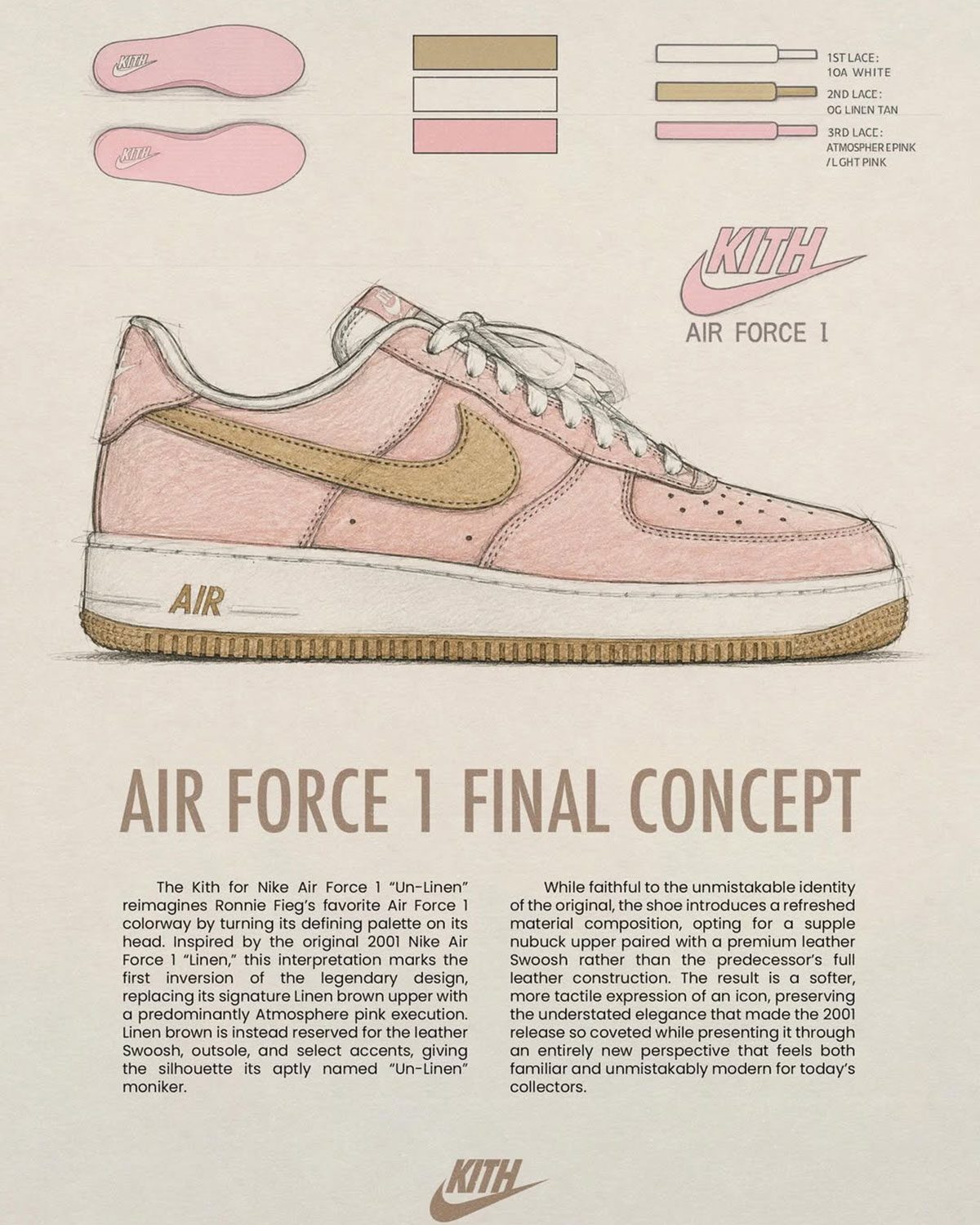 Kith Nike Air Force 1 Reverse Linen Release Date 5