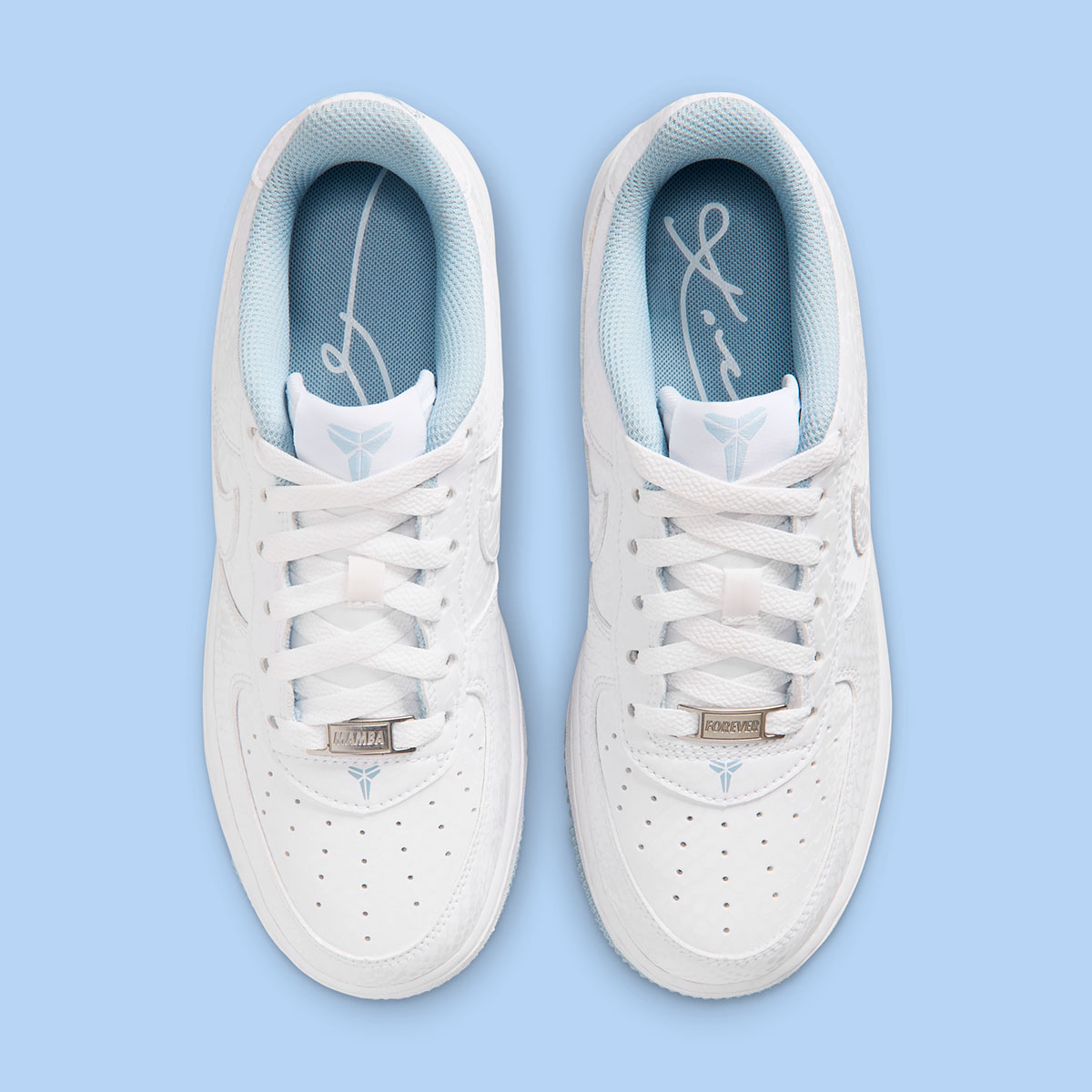 Kobe Bryant Nike Air Force 1 Low Gs White Armory Blue Io4610 100 5