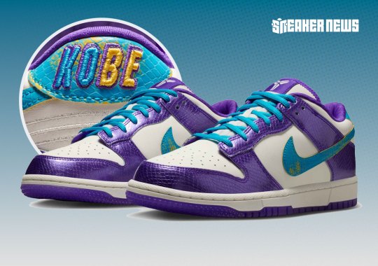Kobe’s Draft Day “Charlotte To LA” Trade Inspires His Wear-Away Nike Dunk Low Protro