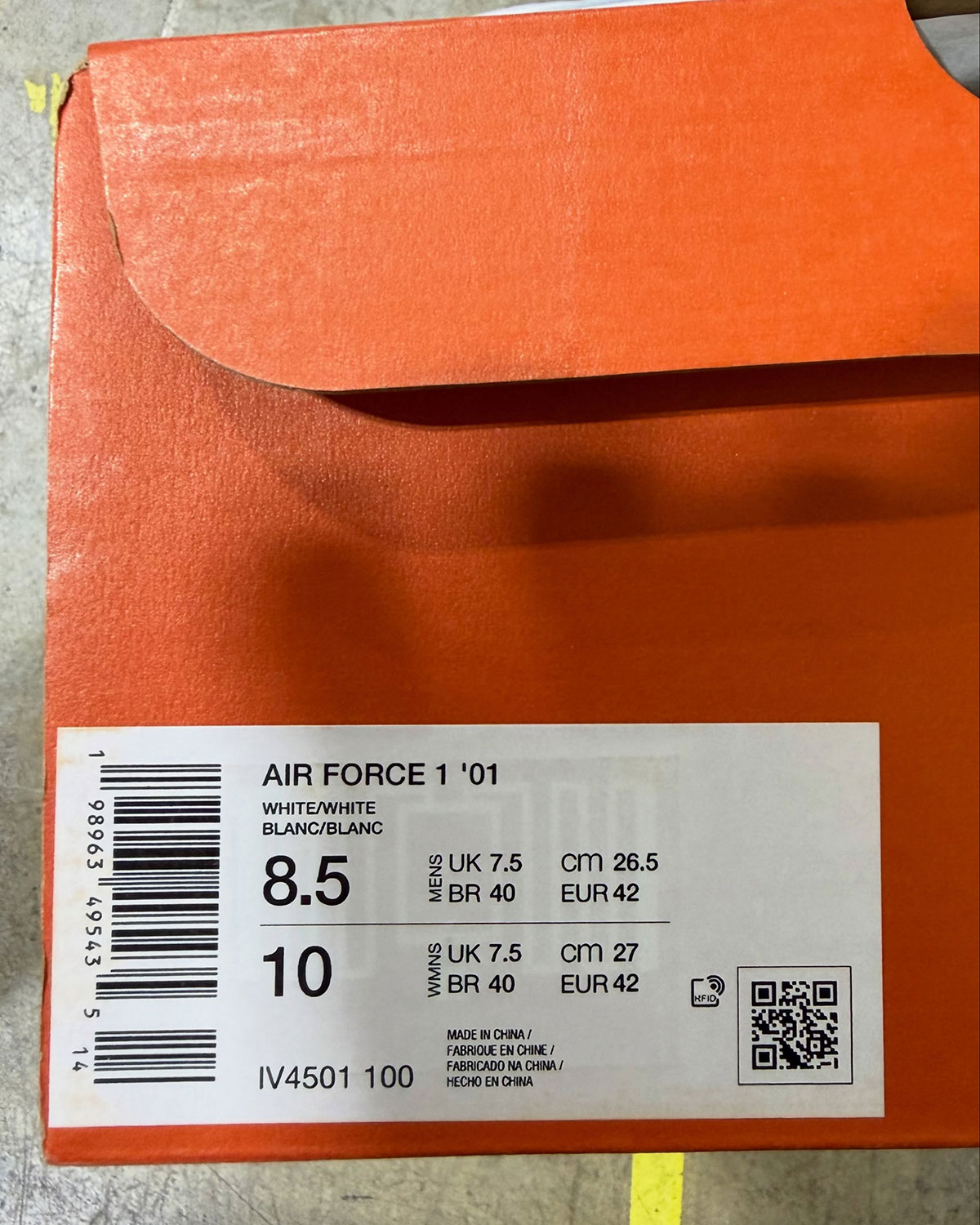 Nike Air Force 1 2001 White Iv4501 100 1