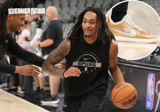 Devin Vassell Hits The Finals Floor In A Gold Nike Book 2 PE