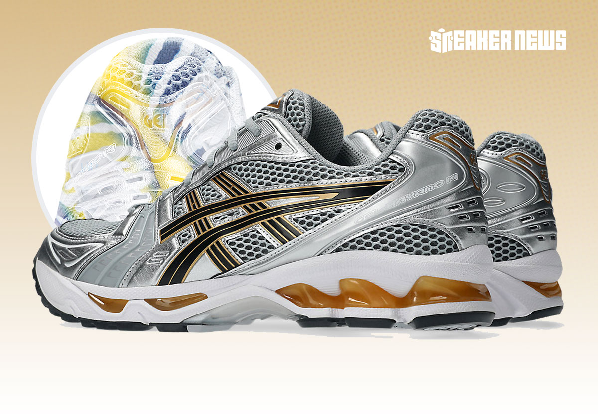 The ASICS GEL-Kayano 14 Mines Silver And Gold