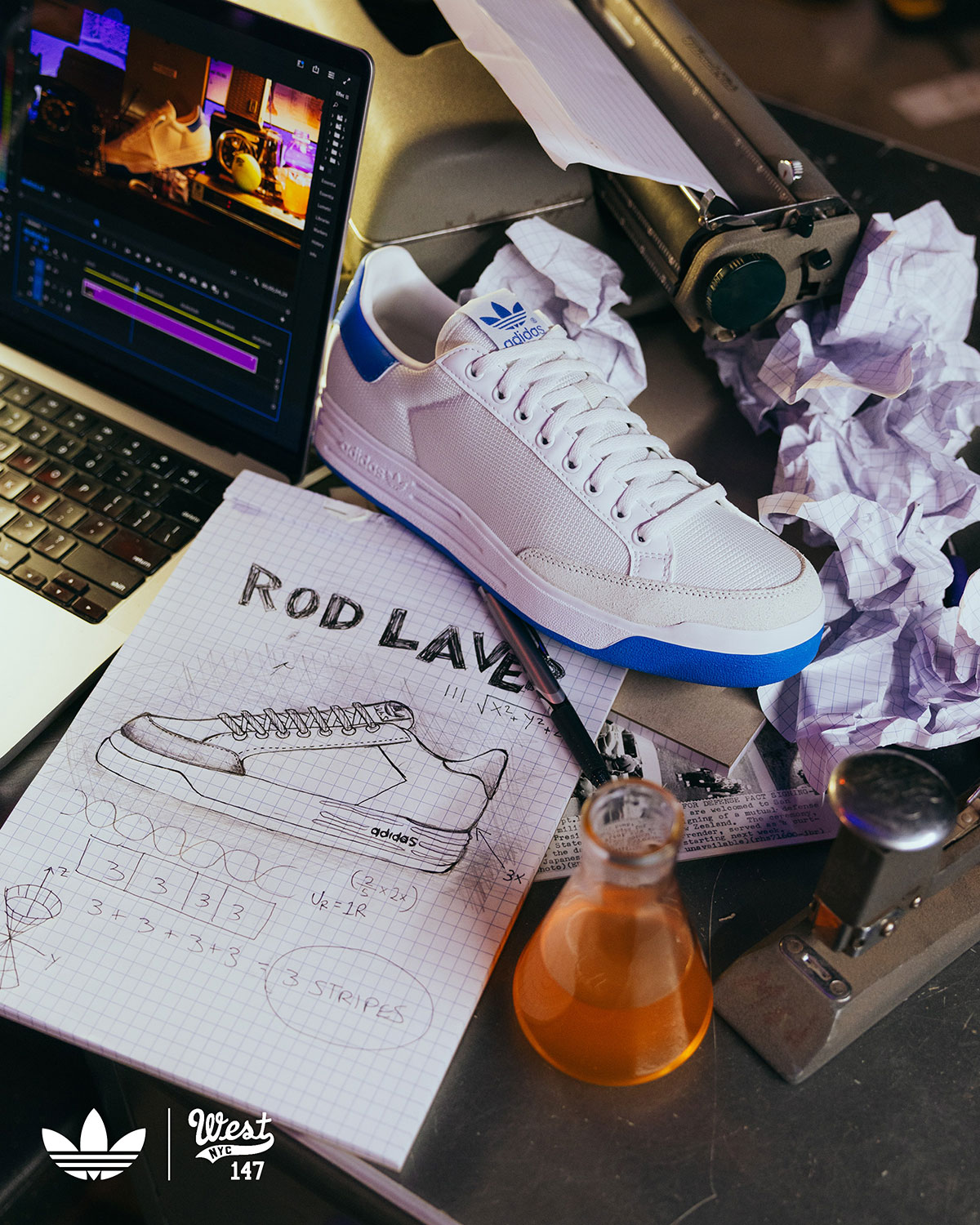 West Nyc Adidas Rod Laver Blue 5
