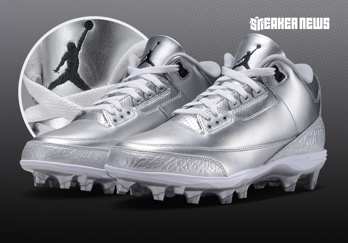 Air Jordan 3 "Metallic Silver" Football Cleats Dropping During Week 1