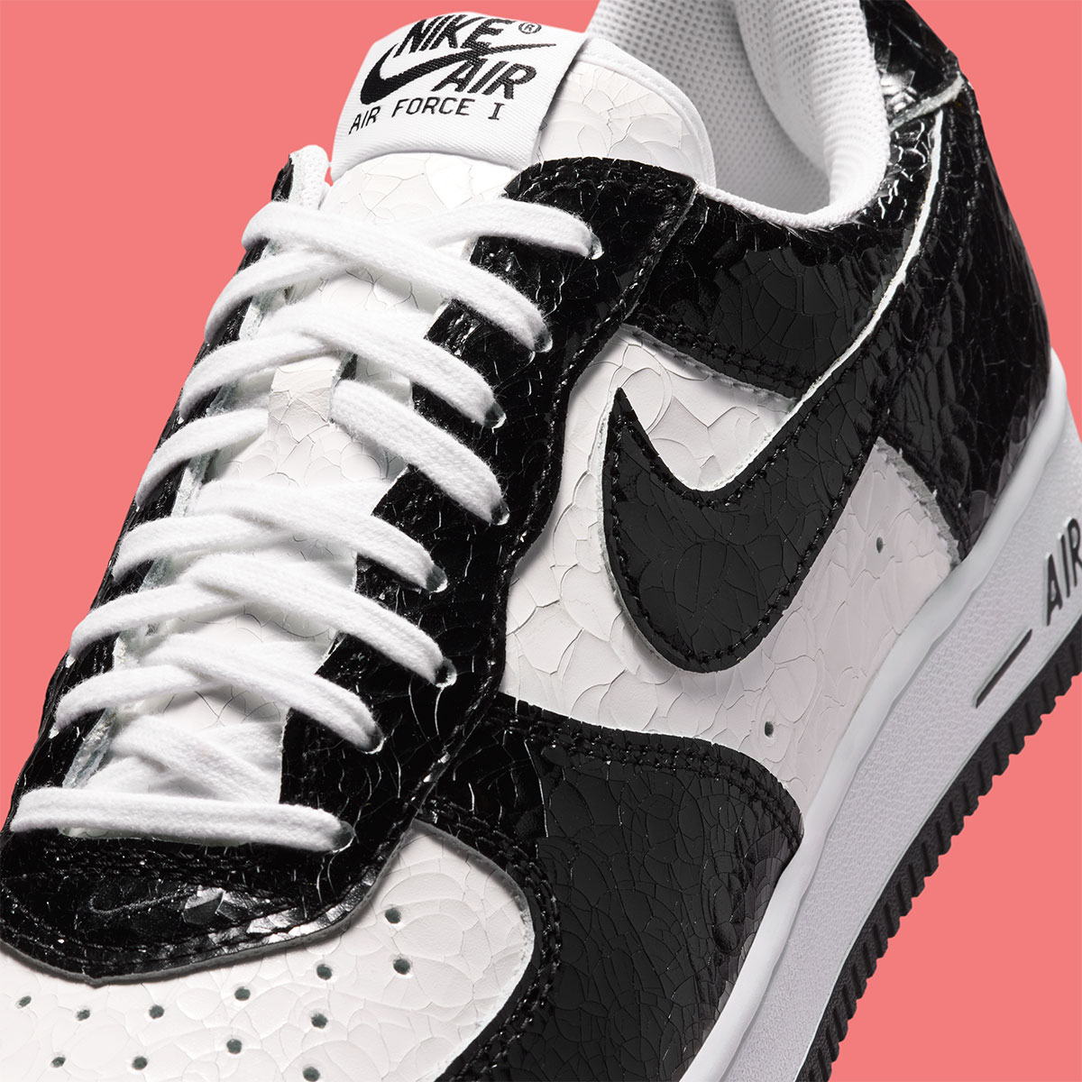 Nike Air Force 1 Low 01 Crackled Patent Leather Black Ja0248 300 2
