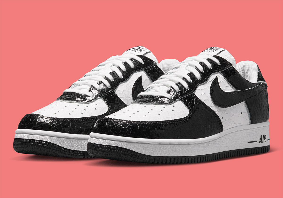 Nike Air Force 1 Low 01 Crackled Patent Leather Black Ja0248 300 4
