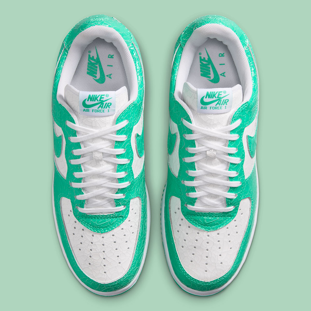 Nike Air Force 1 Low 01 Crackled Patent Leather Green Ja0248 001 6