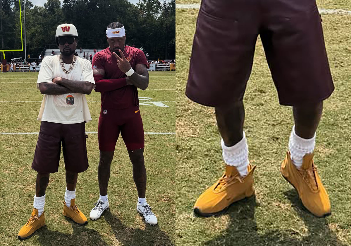 Wale Debuts Nike GT Future “Wheat” At Commanders Training Camp