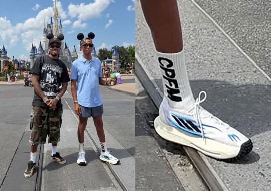 Pharrell Debuts New adidas Shoe At Disneyland With Quavo