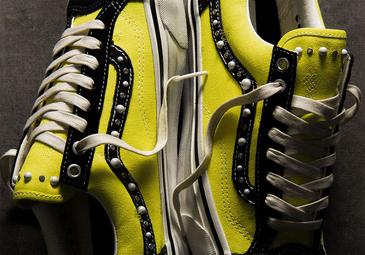 The Vans Old Skool Pearlized Gleams In Lime Green