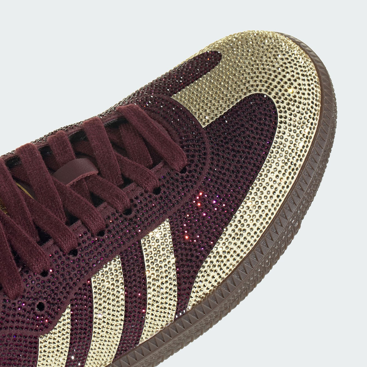 Adidas Samba Rhinestones Maroon Gold Kj7488 4