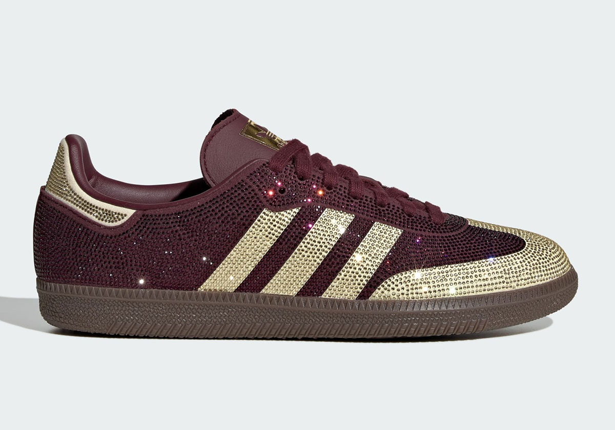 Adidas Samba Rhinestones Maroon Gold Kj7488 8