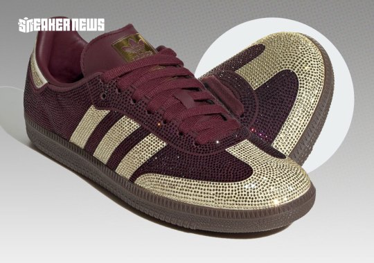 Cheer On The Washington Commanders With This Rhinestone-Studded adidas Samba
