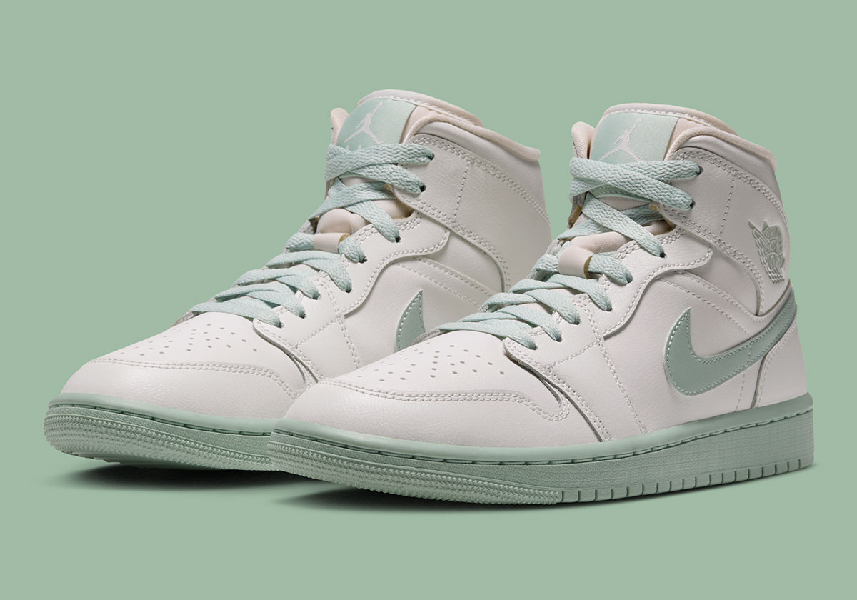 Air Jordan 1 Mid Sail Pistachio Frost Bq6472 124 5