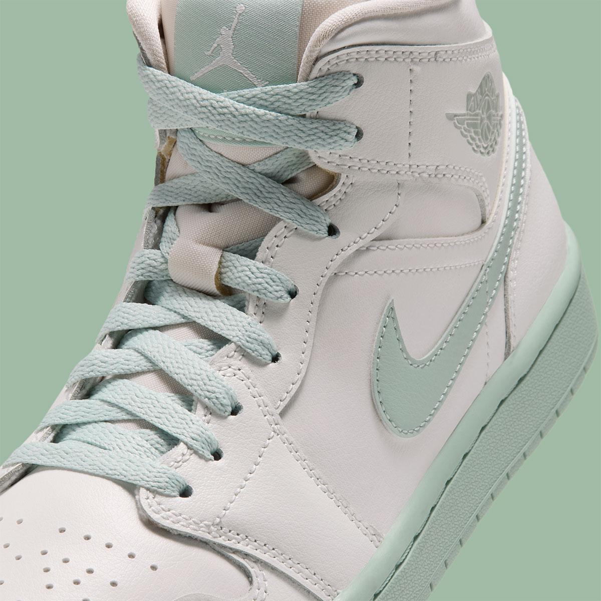 Air Jordan 1 Mid Sail Pistachio Frost Bq6472 124 7