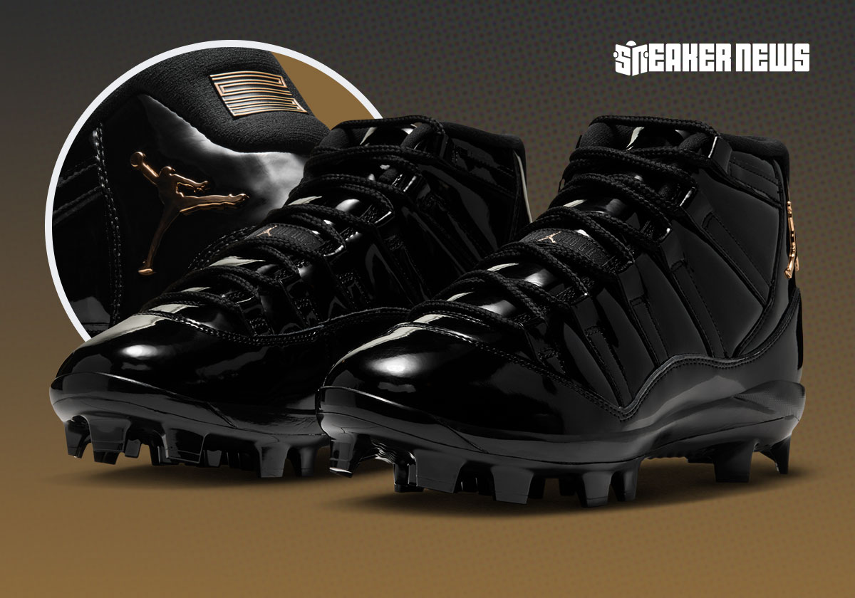 The Air Jordan 11 MCS Baseball Cleat Is Ready For October In "Black/Metallic Gold"
