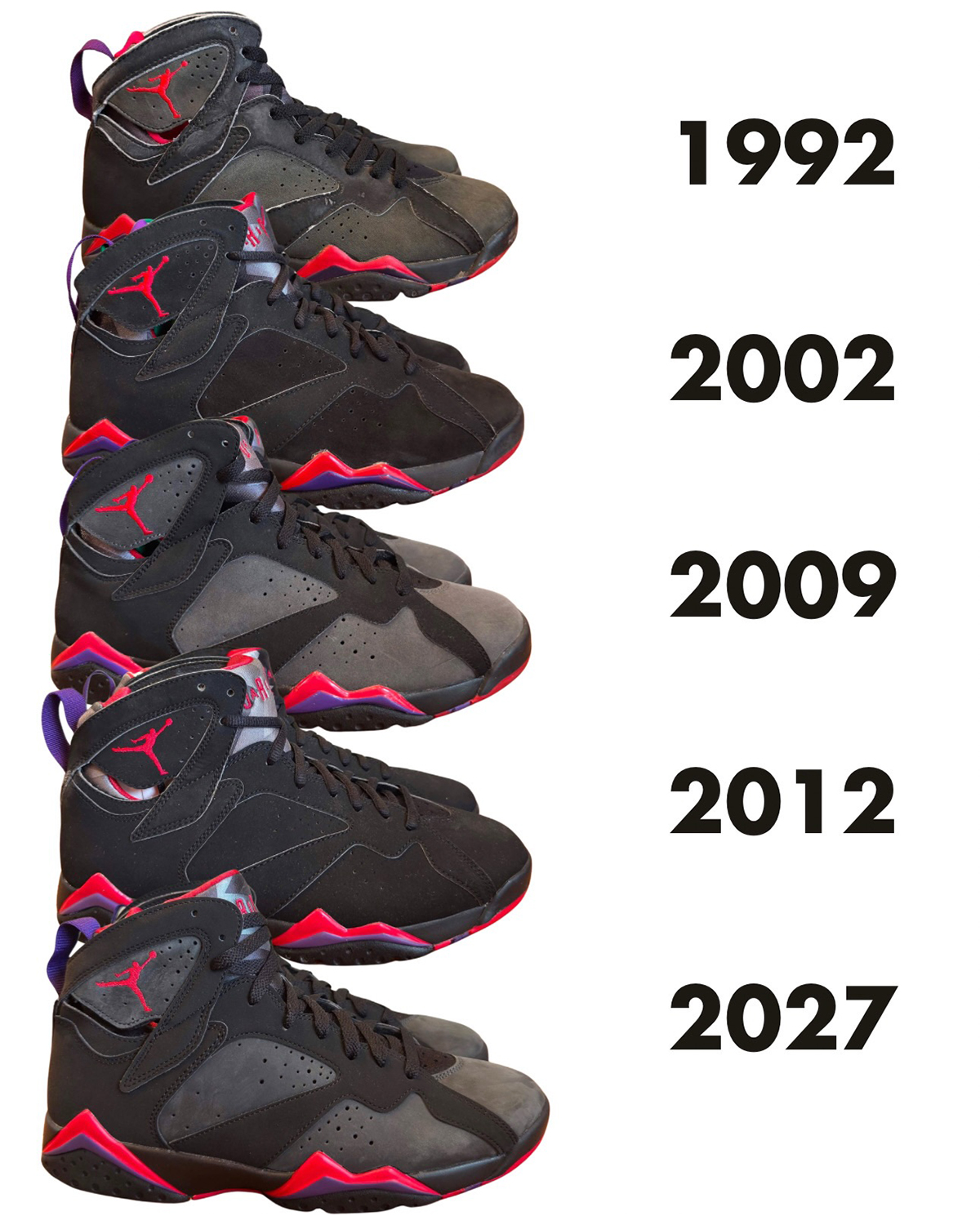 Air Jordan 7 Playoffs Raptors Comparison 3