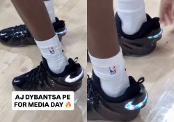 A.J. Dybantsa Wears Light-Up Nike GT Flights For Wizards Media Day