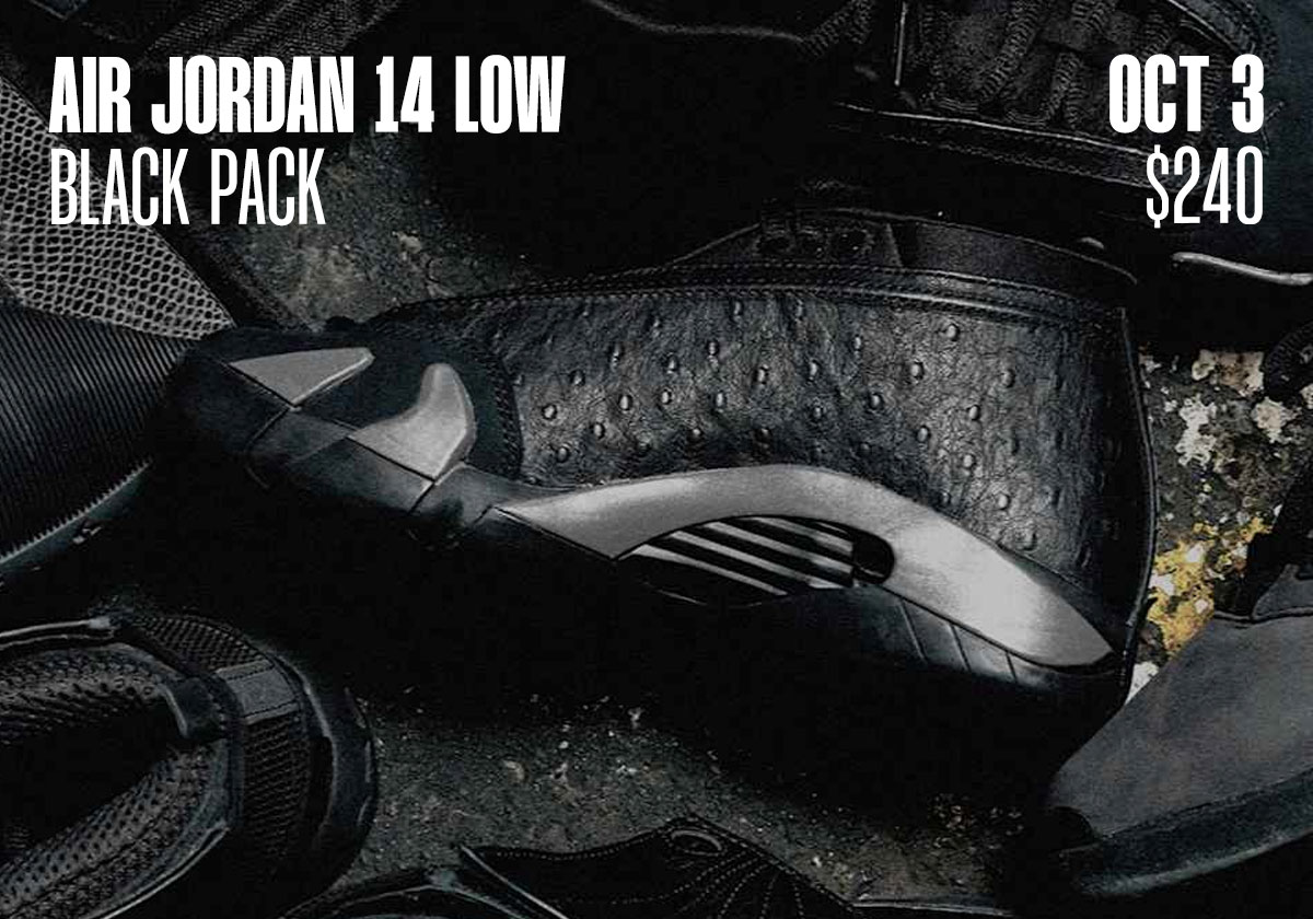 Jordan Release Dates October 2026 Air Jordan 14 Low Black Pack