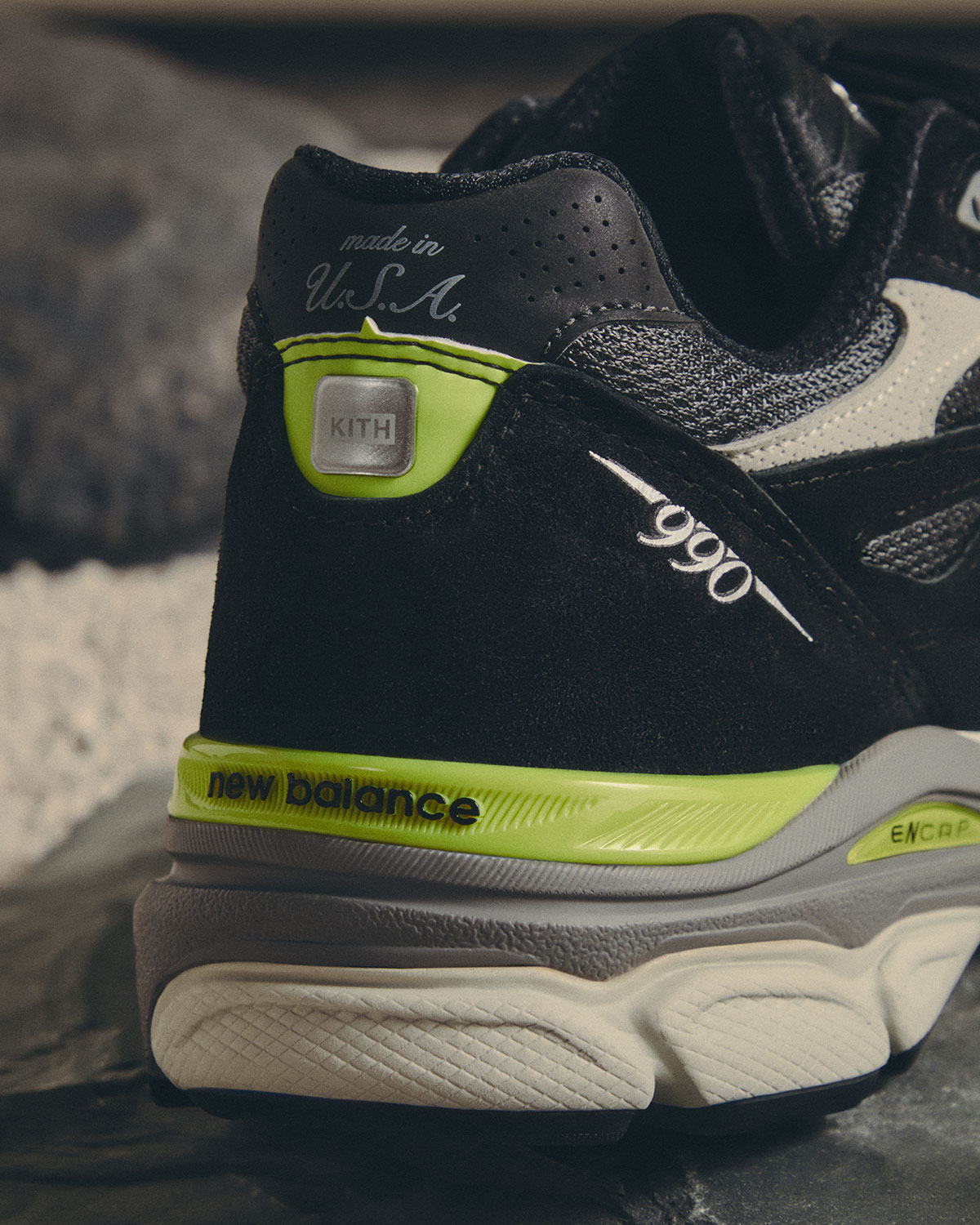 Kith United Arrows New Balance 990v3 Black Green 4