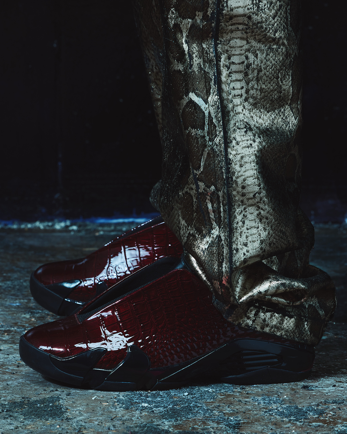 Mowalola Air Jordan 14 Mule Croc Skin 3