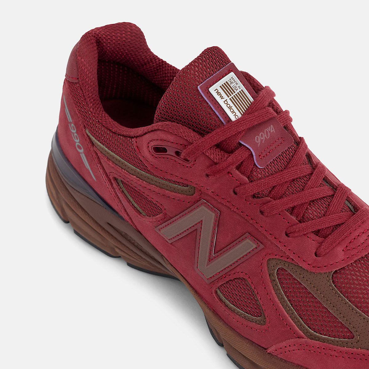 New Balance 990v4 Made In Usa Monarch Burgundy Pumpernickle U990br4 5