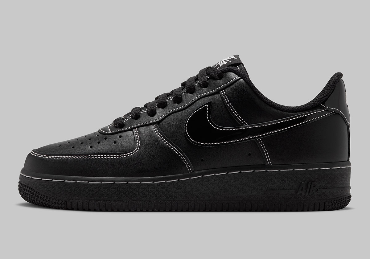 Nike Air Force 1 Low Black White Contrast Stitch Ir2419 001 2