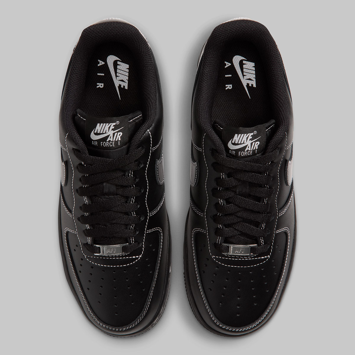 Nike Air Force 1 Low Black White Contrast Stitch Ir2419 001 5