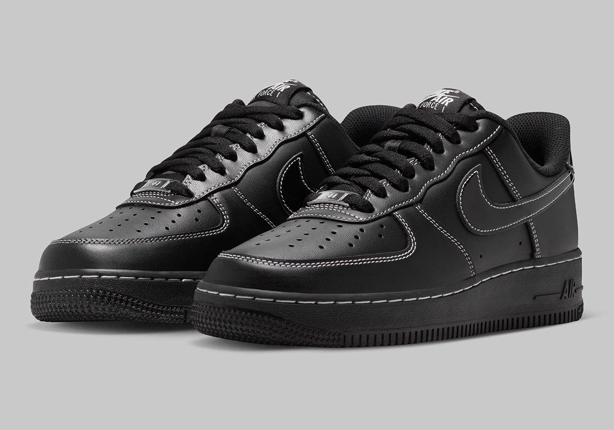 Nike Air Force 1 Low Black White Contrast Stitch Ir2419 001 6