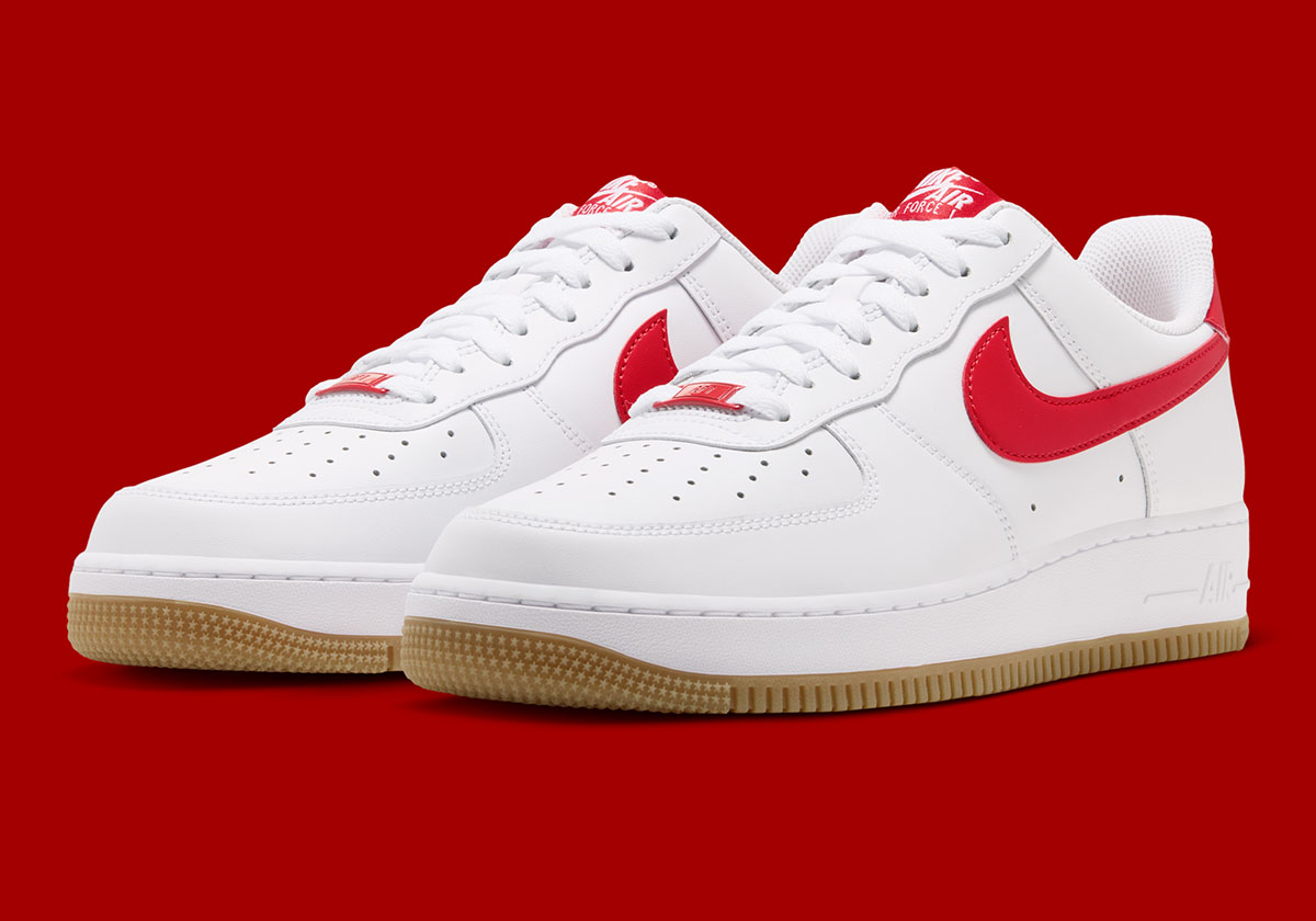 Nike Air Force 1 Low White Gum Light Brown Challenge Red Fj4146 136 6