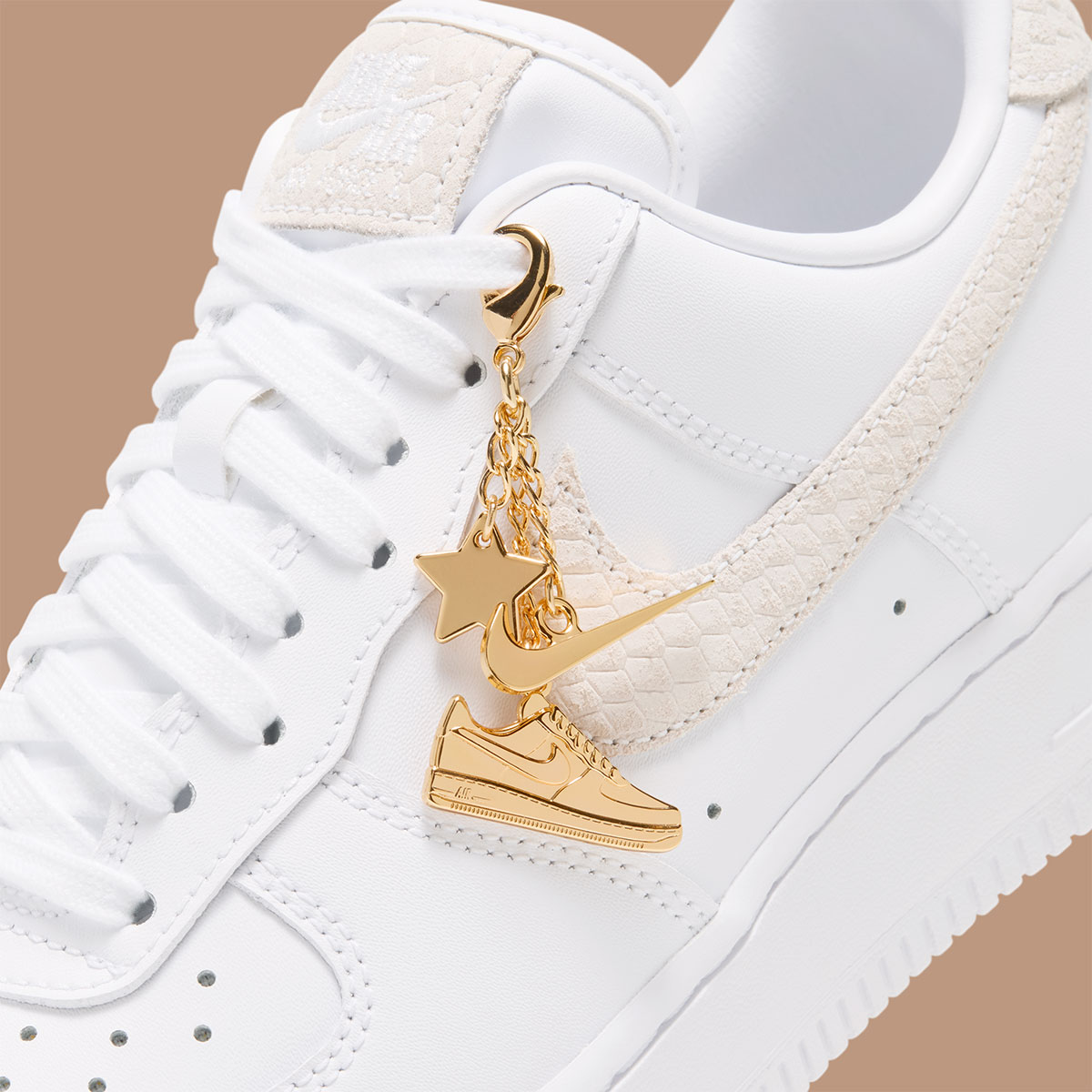 Nike Air Force 1 Low White Metallic Gold Charms Iz8908 100 10