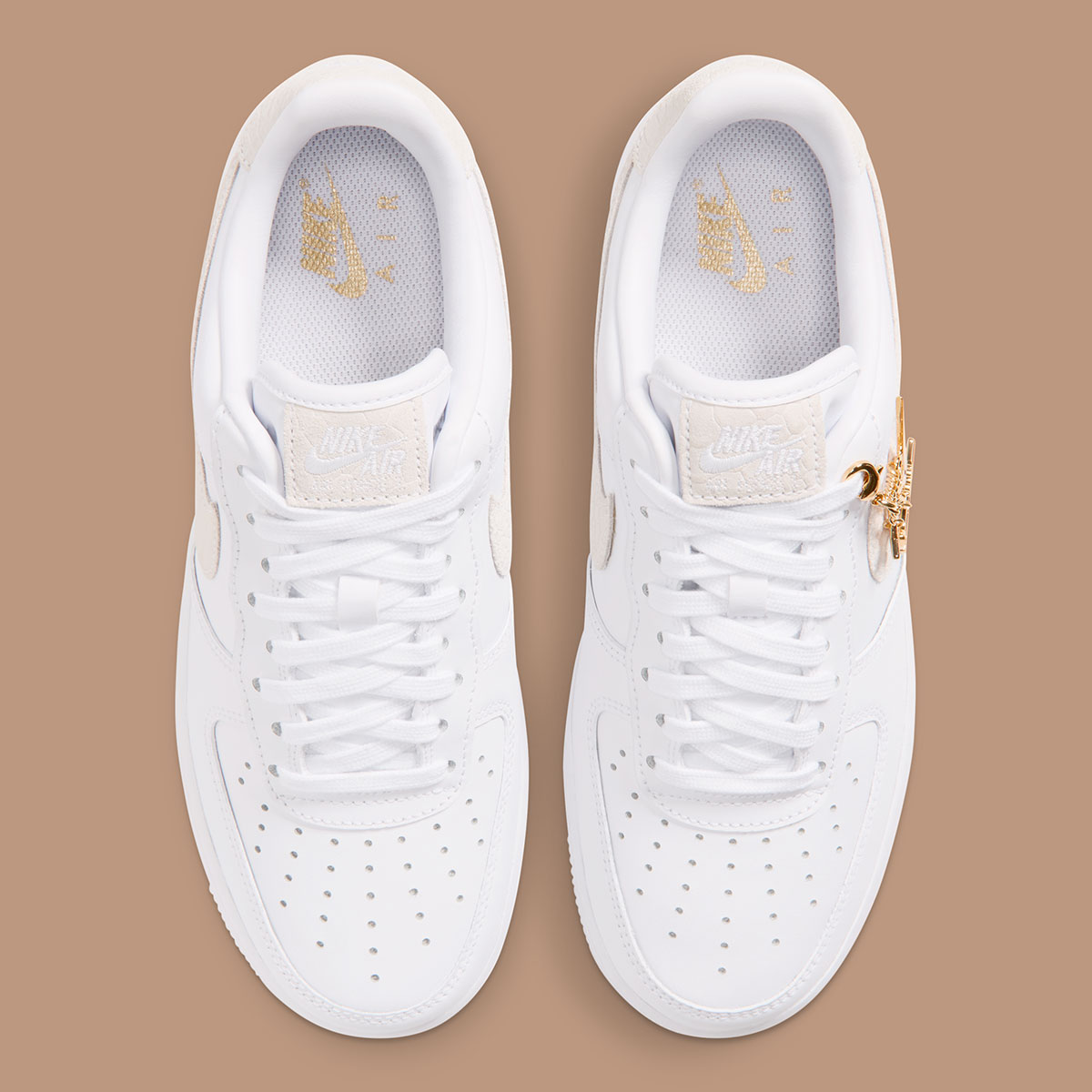 Nike Air Force 1 Low White Metallic Gold Charms Iz8908 100 5