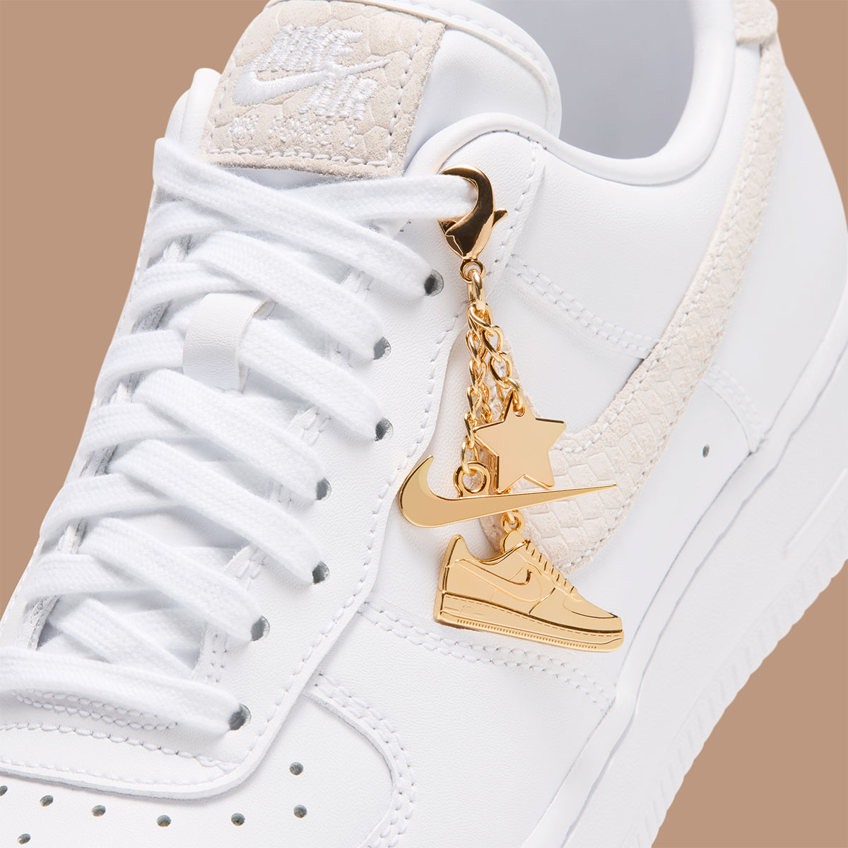 Nike Air Force 1 Low White Metallic Gold Charms Iz8908 100 8