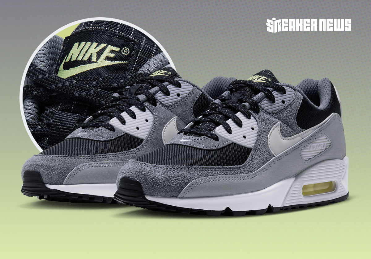 The Nike Air Max 90 Reaches For A “Grid Tongue” In Grey And Navy