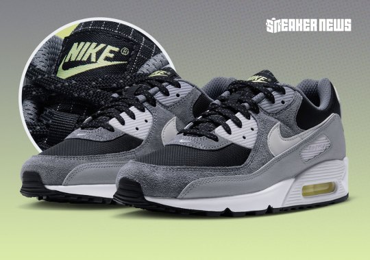The Nike Air Max 90 Reaches For A "Grid Tongue" In Grey And Navy