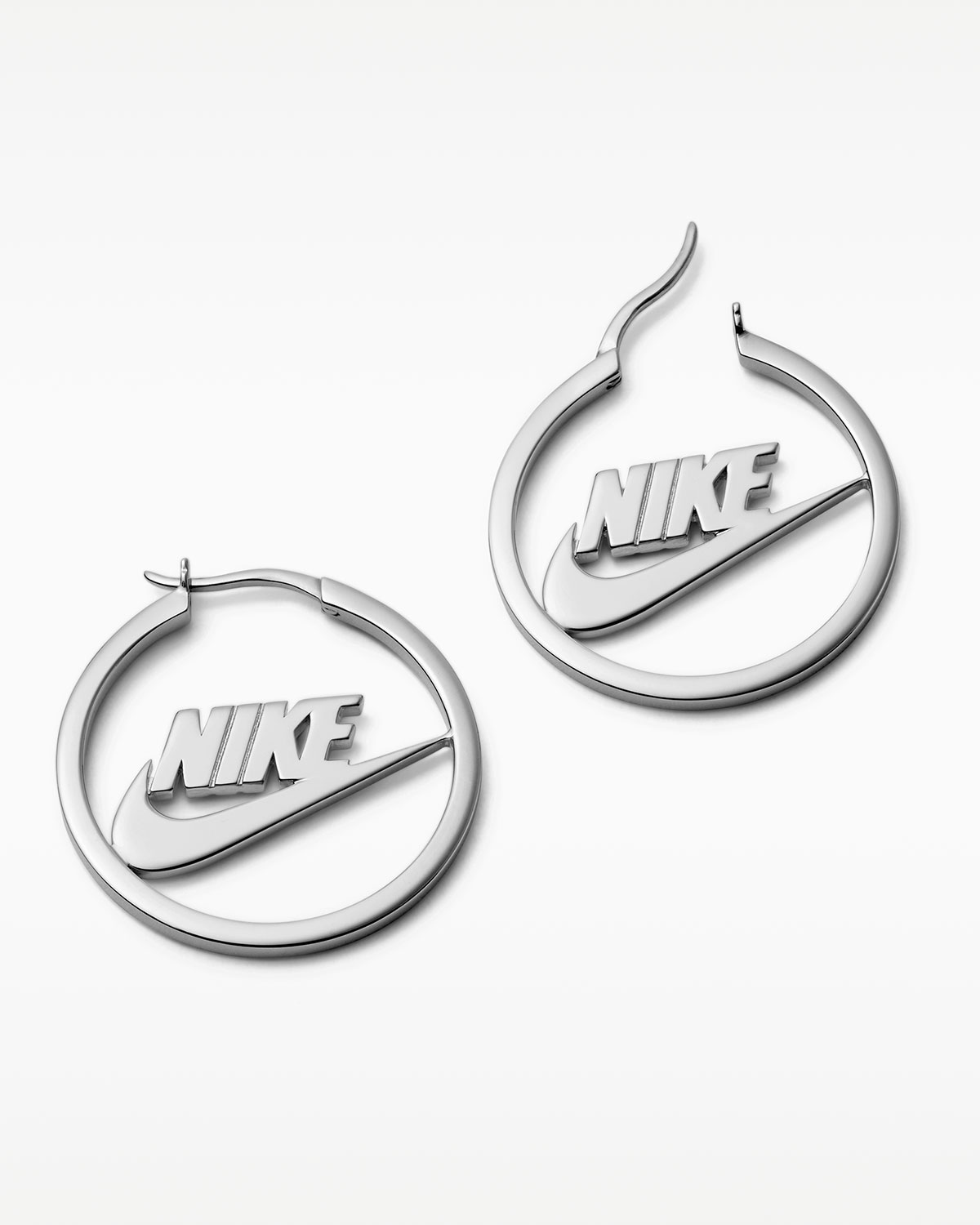 Nike Swoosh Earrings Silver Eofw10 Sff 3