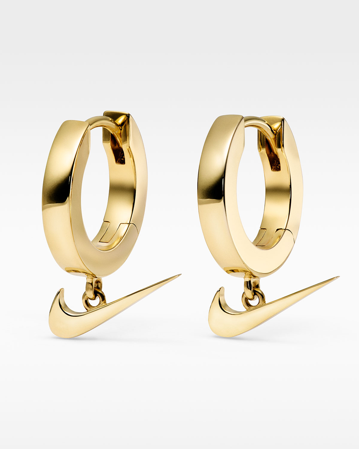 Nike Swoosh Huggie Earrings Gold Egww10 Saa 3
