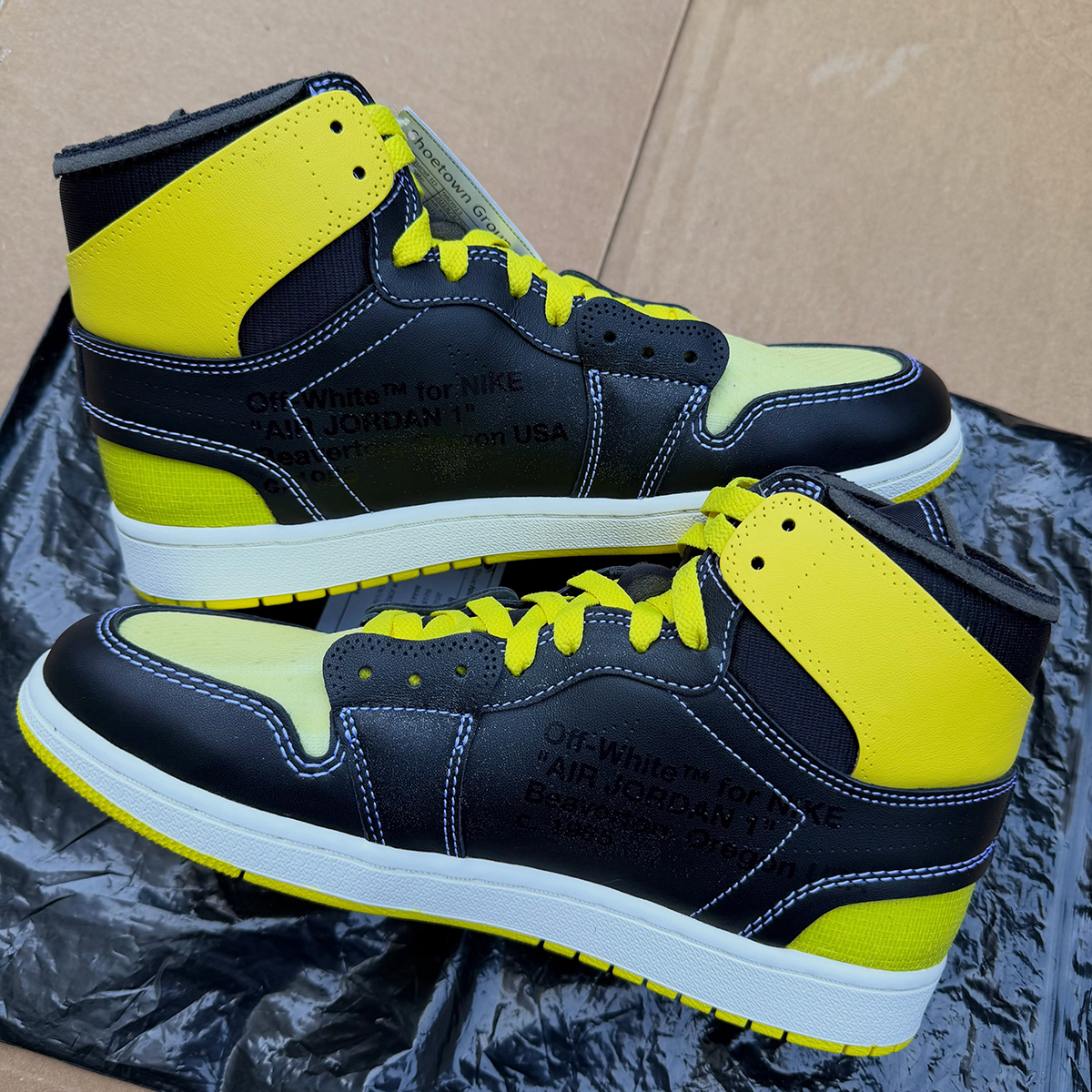 Off White Air Jordan 1 Black Yellow Looksee Sample 10