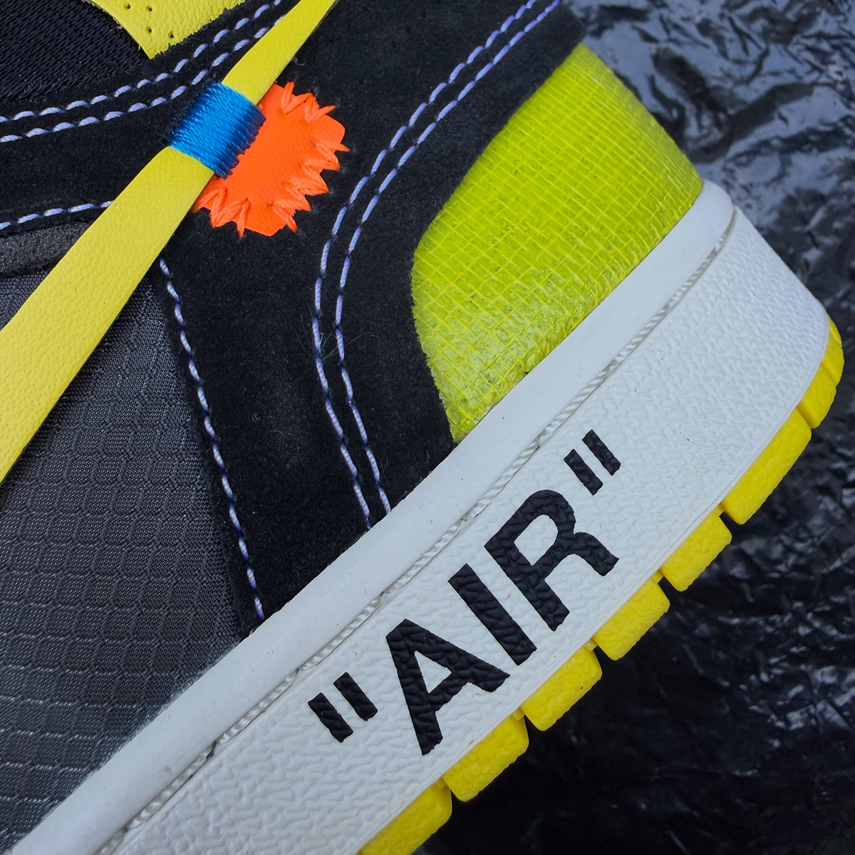 Off White Air Jordan 1 Black Yellow Looksee Sample 3