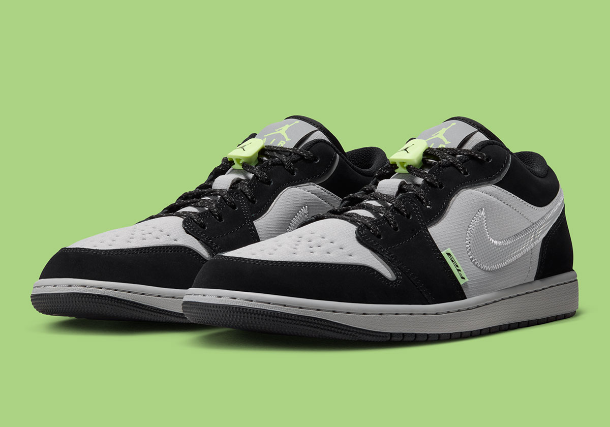 Air Jordan 1 Low Light Smoke Grey Black Reflect Silver Barely Volt Ir2049 001 6