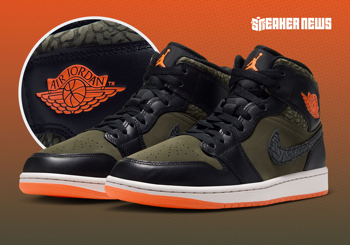 The Air Jordan 1 Mid Uses Heavy Elephant Print For A "Flight Jacket" Take