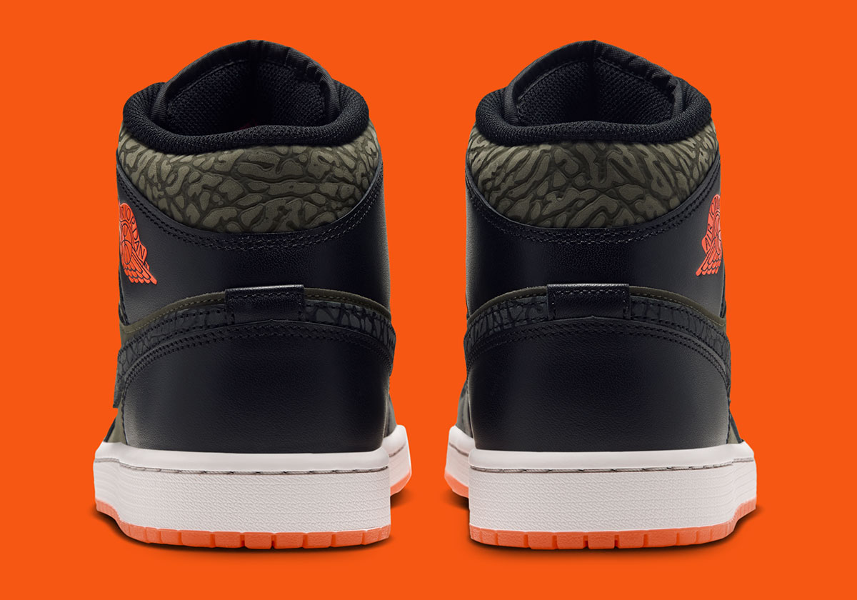Air Jordan 1 Mid Elephant Print Cargo Khaki Total Orange Black Ja4150 325 7