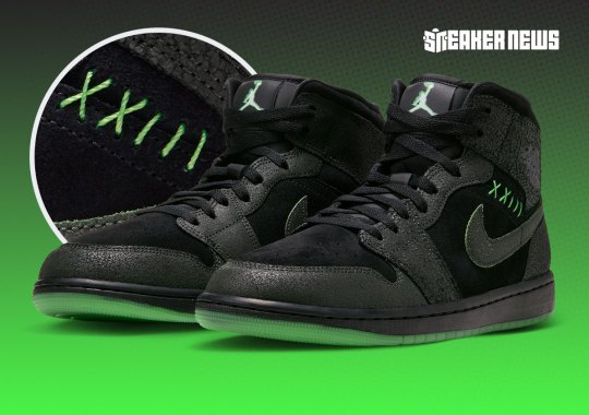 Spooky Stitching Preps The Air Jordan 1 Mid For Halloween