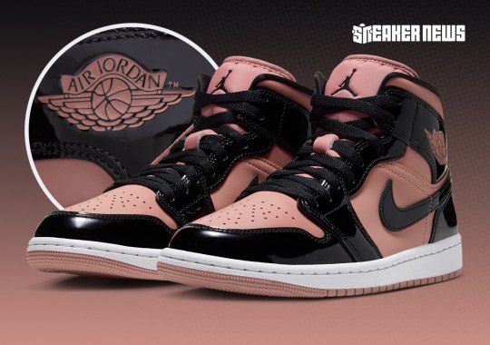 Black Patent Leather Lands On The Air Jordan 1 Mid "Rust Pink"